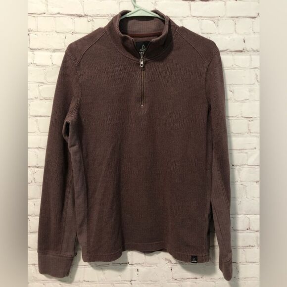 Prana Other - Prana Red Pullover 1/4 Zip Sweater Men's Sz Small